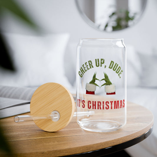 Sipper Glass - Cheer Up Dude It's Christmas