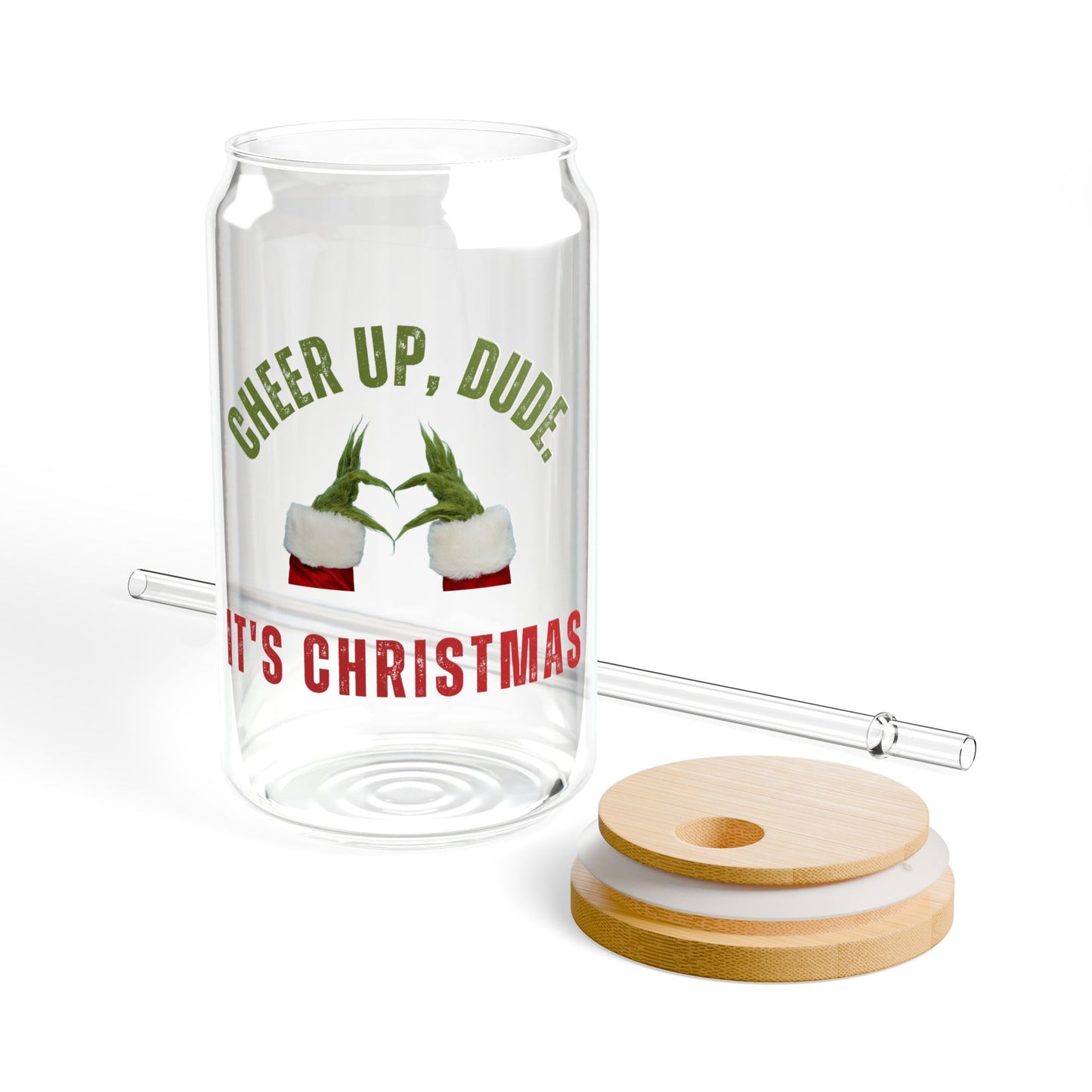 Sipper Glass - Cheer Up Dude It's Christmas